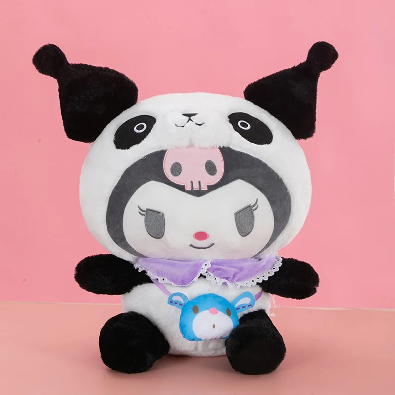 35cm Cute Panda Kuromi Doll Pillow Cute Melody Jade Gui Dog Large Dolls Cartoon Cinnamoroll Room Decoration Plush Toys