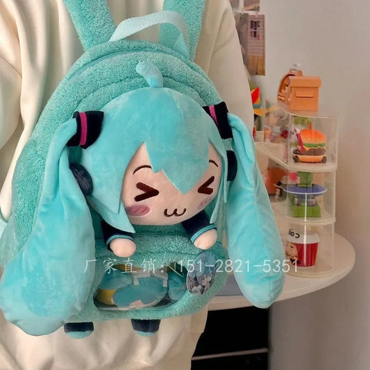 Hatsune Miku Surrounding Backpacks Cute Dolls Animation Movie Games Surrounding Birthday Gifts Wholesale Squinting Eyes Japan