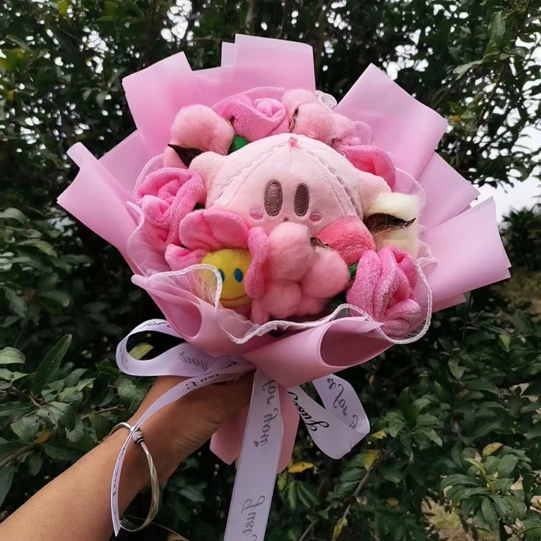 Anime Star Kirby Plush Bouquet Kawaii Cute Cartoon Plush Doll Toy Creative Valentine's Day Christmas Halloween Graduation Gifts