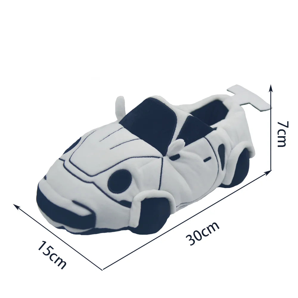 TreasuringU Car Shape Plush Shoes Vehicle Car Warm Soft Fluffly Slippers Women Men Winter House Slipper Christmas Gifts