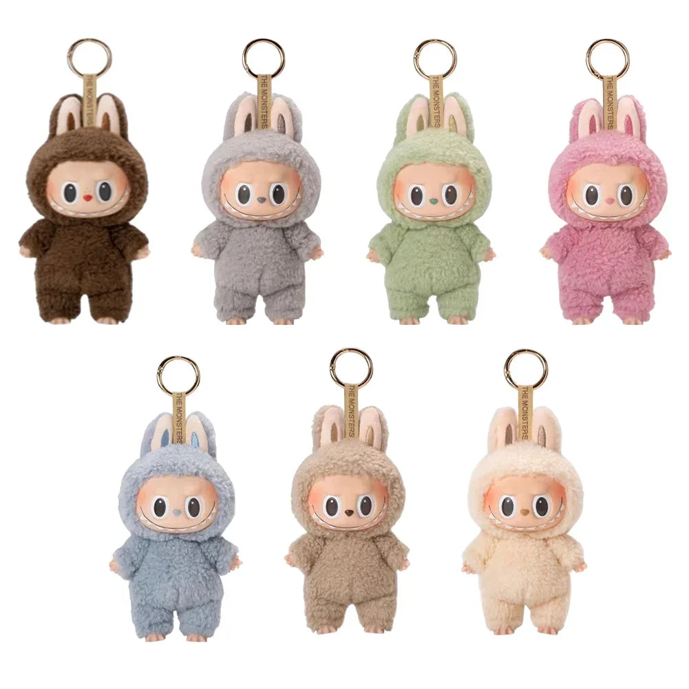 Mini Cute Labubu The Monsters Dolls Cardiac Macarone Kawai Guess Bag Figure Model Bag Keychain Decor 1:1 Replica For Xmas Gift