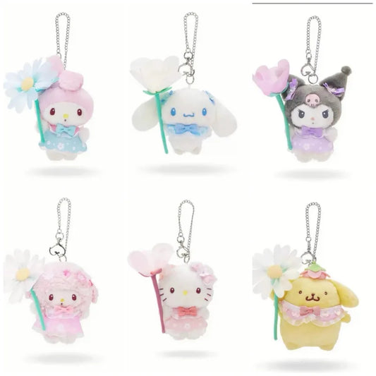 Sanrio Elf Fantasia Series Jade Guigou Melody Kuromi Pudding Dog Kt Cat Plush Pendant Gift Cute Peripheral Key Chain Holiday