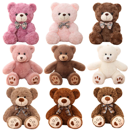 High Quality Cute Plush Bear Plush Pillow Lovely Bow-Knot Bears Plush Toys Stuffed Soft Animal Dolls Xmas Valentine's Gift