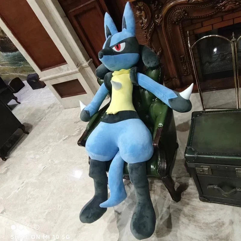 190cm Super Big Size Customized New Pokemon Plushies Standing Pose Lucario Anime Plush Toy Animal Rag Doll Home Decor Gift