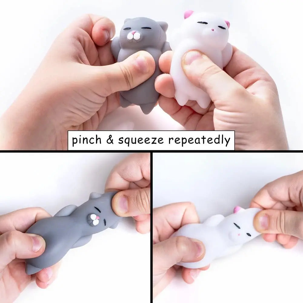 Kawaii Cat Squishies - 5 Pack Stress Relief Toys for Kids