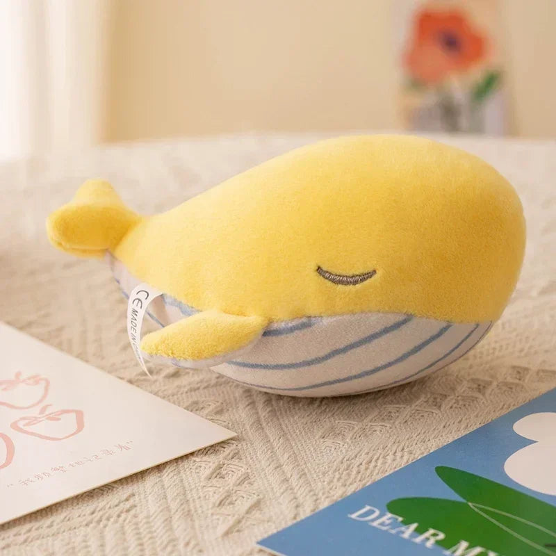 12CM Plush Whale Pendant Soft Stuffed Sea Animal Plush Toy Cartoon Blue Whale Keychain Bag Decoration Cute Birthday Gift