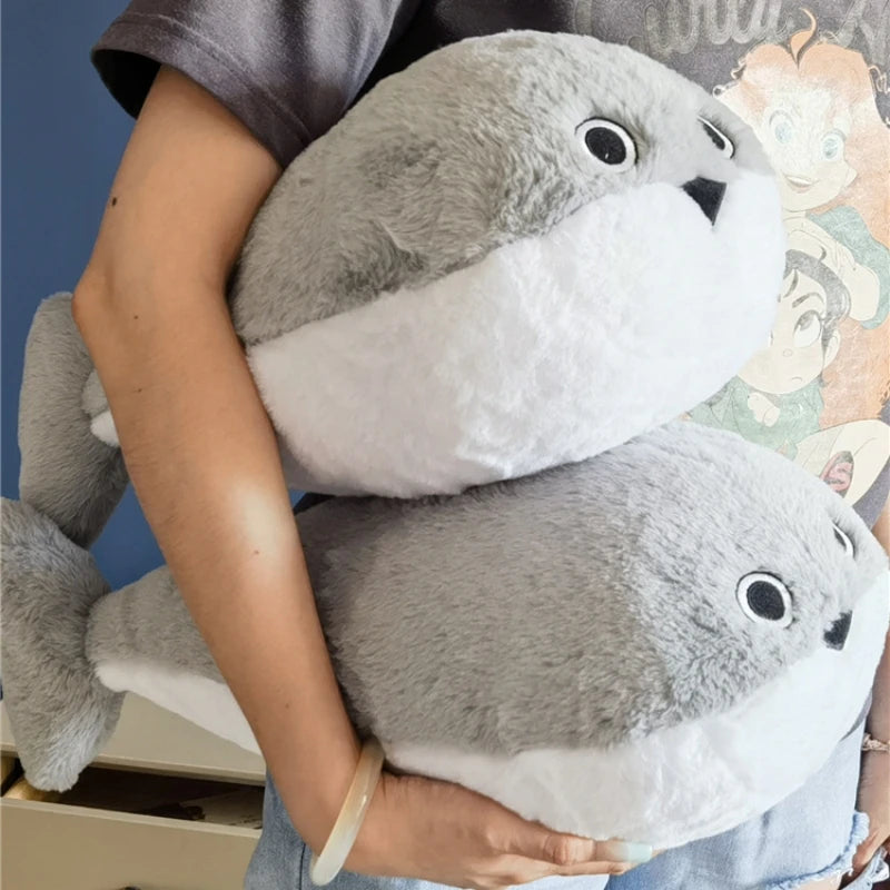 Japanese Style Sacabambaspis Plush Toy Kawaii Grey Fluffy Fish Plushies Very Soft Stuffed Funny Fish Pillow Home Decor Xmas Gift