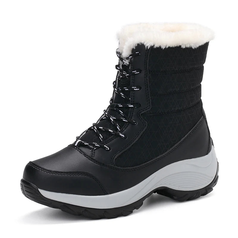 Snow boots women's boots winter warm plush plus size outdoor casual boots anti-slip high-top cotton boots women's cotton shoes