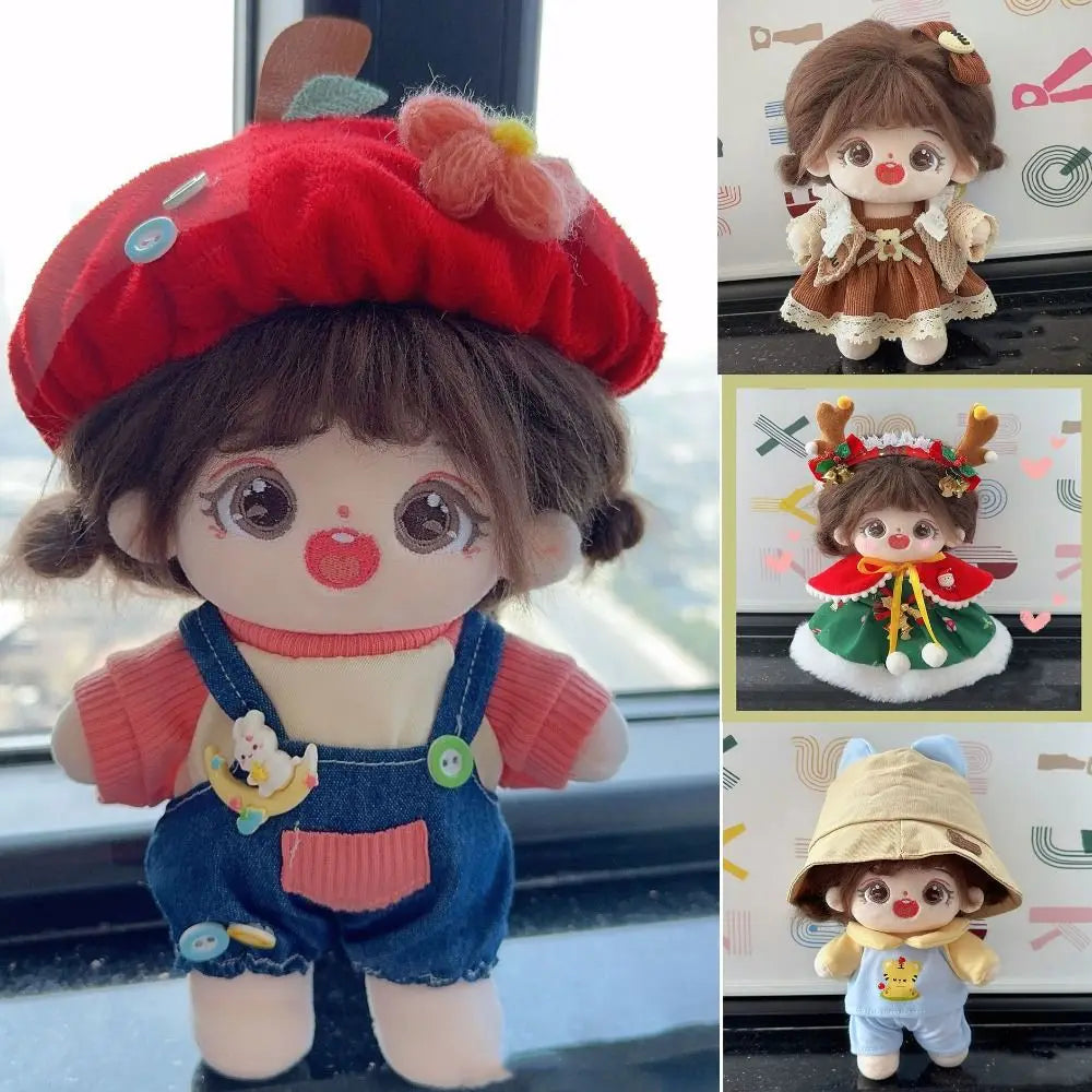 New EW Cute Doll Lovely Clothes 6 Styles With Cartoon Headband Accessories Doll Skirt Fashion Dresses Skirt Plush Dolls Clothes