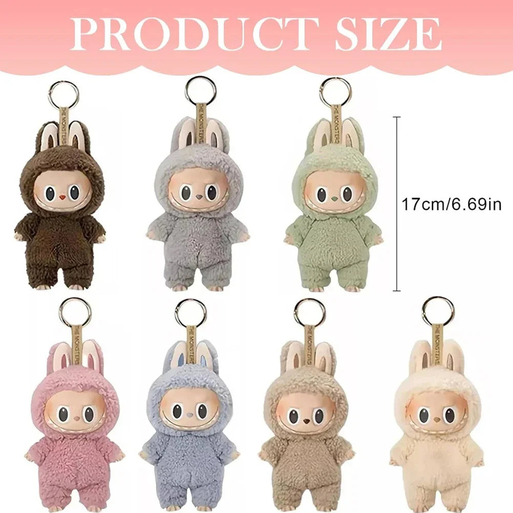 Mini Cute Labubu The Monsters Dolls Cardiac Macarone Kawai Guess Bag Figure Model Bag Keychain Decor 1:1 Replica For Xmas Gift