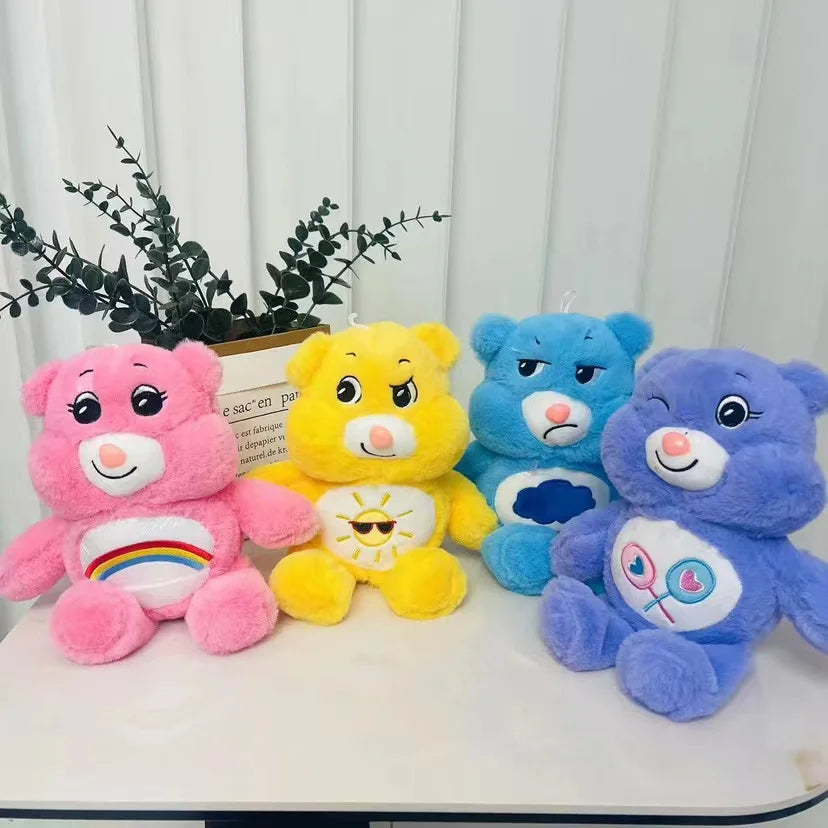 MINISO Rainbow Bear Plush Toy Sleeping Mate for Girl Baby Kids Pink Colorful  Bear Stuffed Animal Toys Birthday Gift 27 Cm