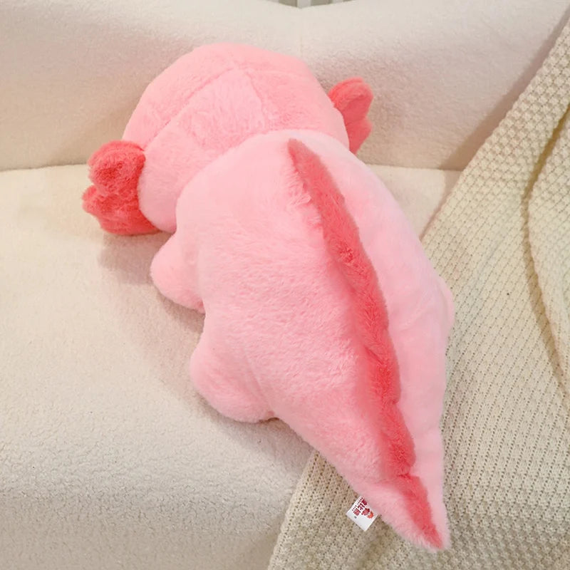 45cm/60cm Cute Pink Newt Plush Toy Stuffed Kawaii Axolotl Salamander Fuzzy Long Plush Fish Appeasing Pillow Cushion Kids Gift