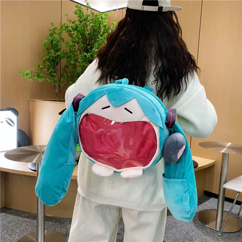 Hatsune Miku Animation Peripheral Plush Backpack Toys Cute Birthday Gift Plush Series Student Supplies Wholesale Holiday Present