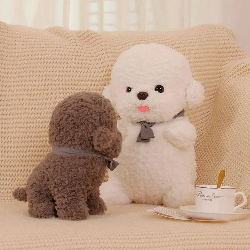 High Quality Simulation Bichon Frise Dog Plush Toy Stuffed Korea Lifelike Pomeranian Dog Puppy Doll Home Decor Kid Brithday Gift