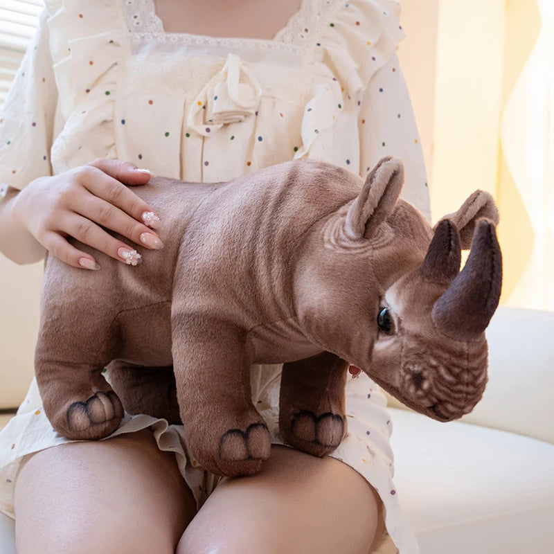 30/45cm Stuffed Pillow Realistic Rhinoceros Huggable Doll Toys For Children BabyAppease Doll Funny Plush Animal