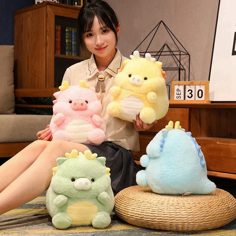 New Kawaii Pig & Dinosaur Plush Toy Stuffed Soft Animal Doll Throw Pillow Cushion Funny Birthday Xmas Gift for Friends