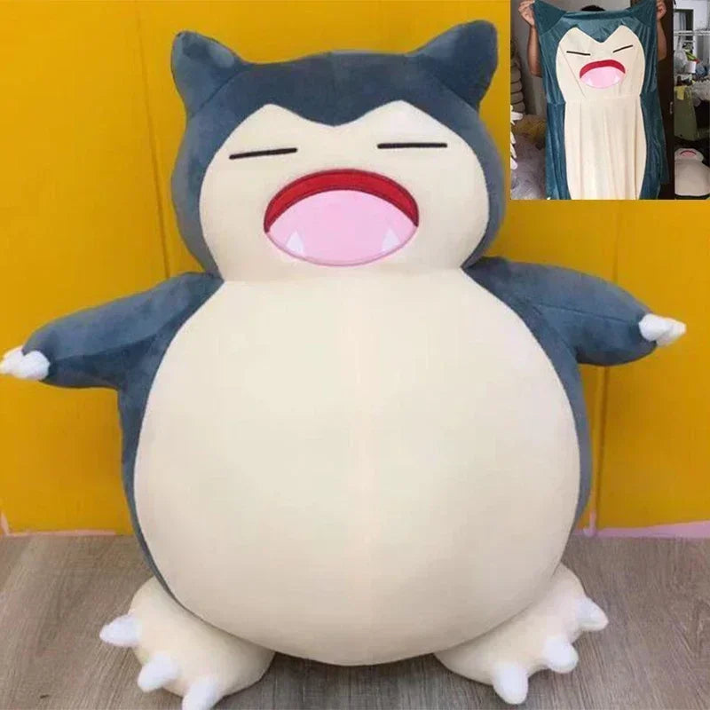 200cm Giant Snorlax Skin Plush Toy Cover Anime Pocket Plushies Pillow Cartoon Soft  Case with Zipper Peluche Children Home