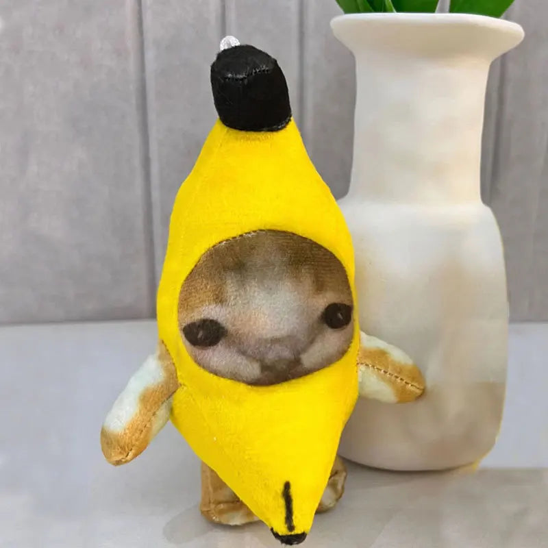 17cm Banana Cat Doll Pendant Keychain Crying Happy Banana Cat