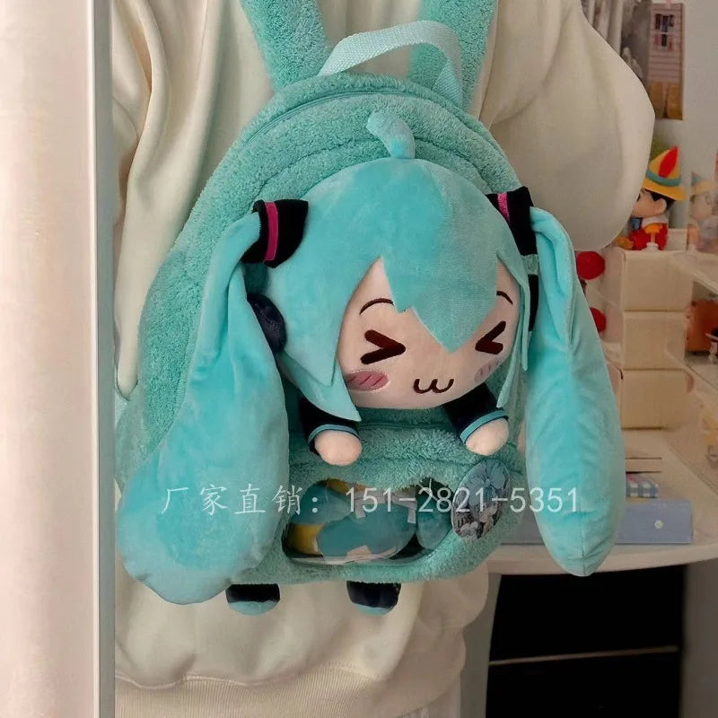 Hatsune Miku Surrounding Backpacks Cute Dolls Animation Movie Games Surrounding Birthday Gifts Wholesale Squinting Eyes Japan