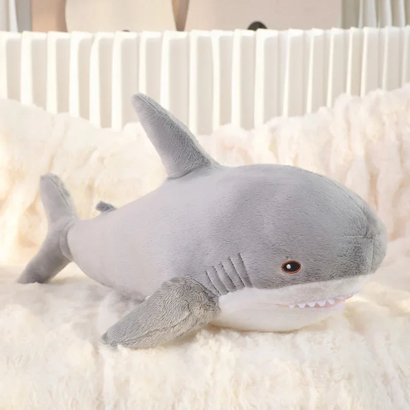 55cm Hammerhead Shark Plush Pillow Stuffed Blue Grey Marine Animal Doll Plushies Toy Sleeping Companion Present Kids Gift