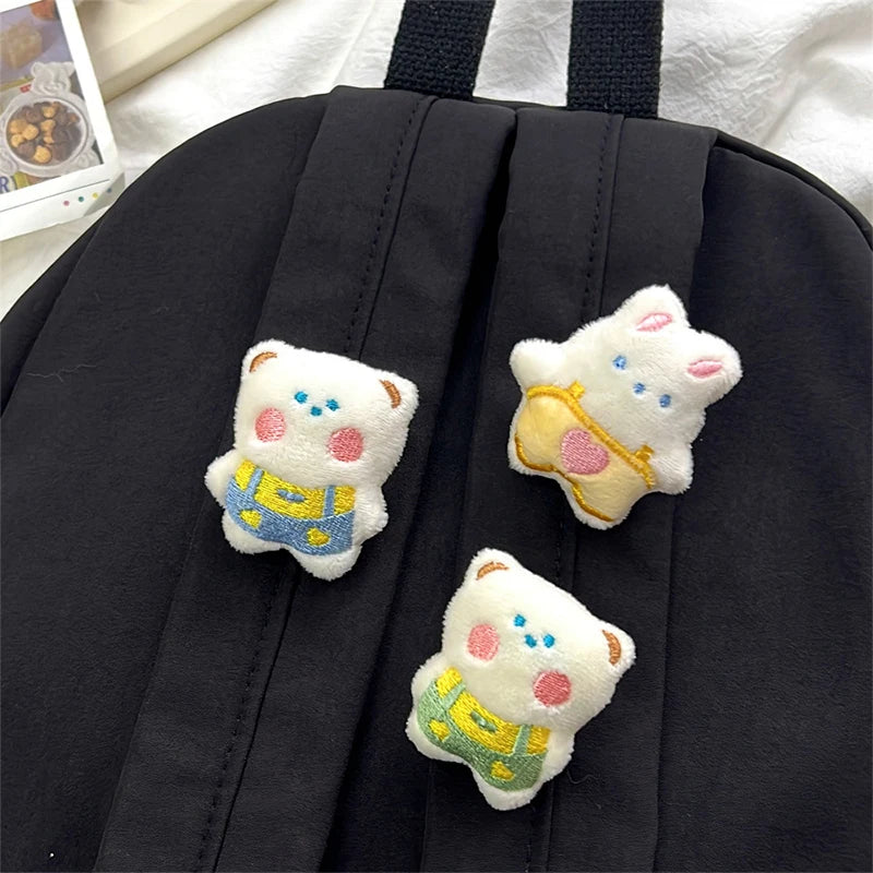 Cute Plush Doll Brooches Cartoon Bunny Bear Brooch Pin Clothing Backpack Decoration Jewelry Gifts For Girls Children