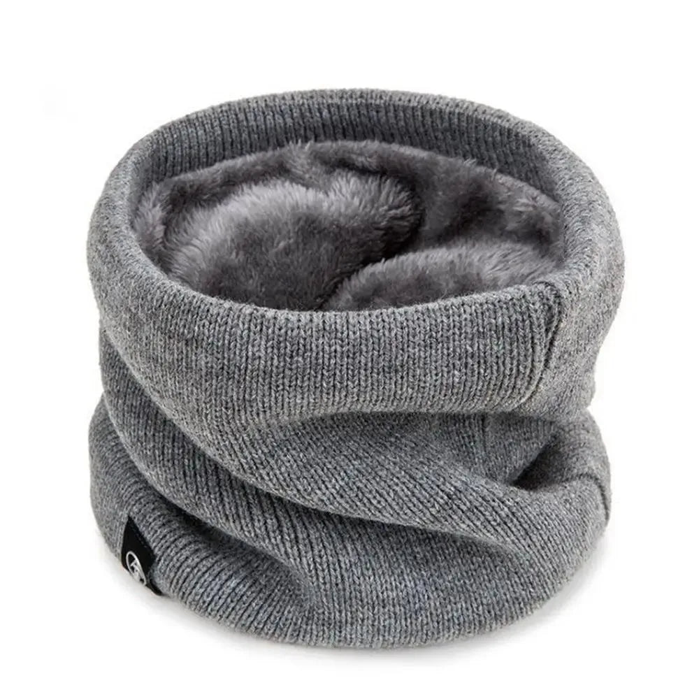 Unisex Solid Cashmere Plush Warm Winter Ring Scarf Women Men Knitted Full Face Mask Snood Neck Scarves Bufanda Thick Muffler New