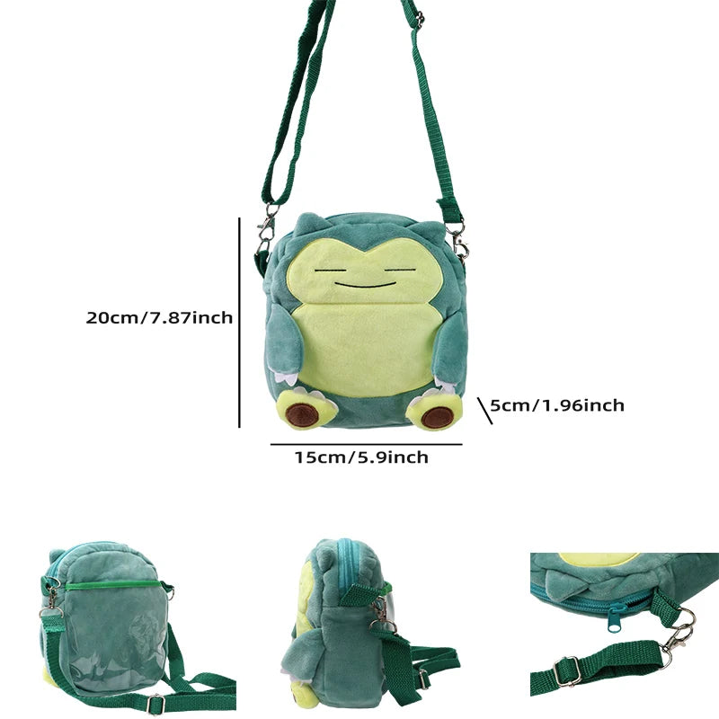 Gengar Plush Shoulder Bag Pokemon Pikachu Rowlet Crossbody Bag Cute Children Storage Sling Bag Toy Christmas gift bag