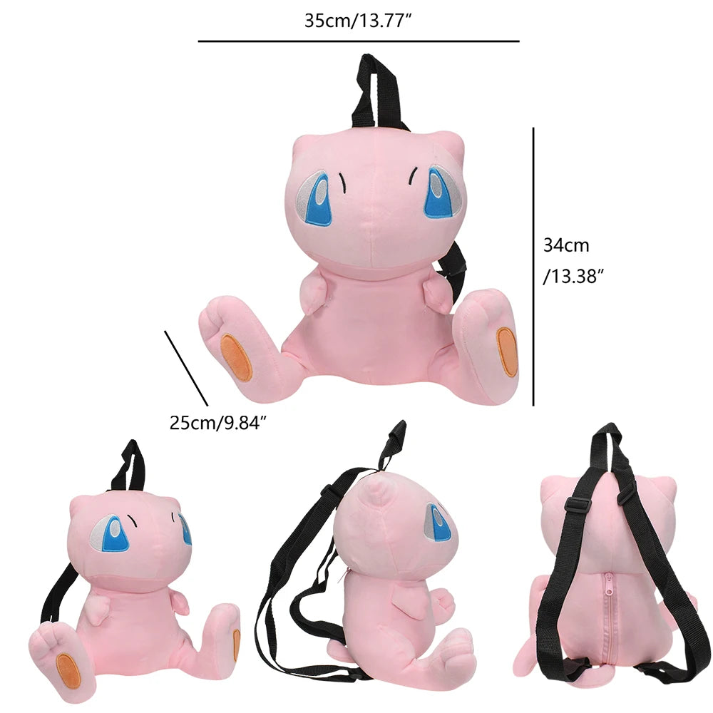 New Pokemon Pikachu Snorlax Eevee Mimikyu Mew Gengar Charizard Piplup Slowking Plush Backpack Toy for Boys Girls Doll Gift