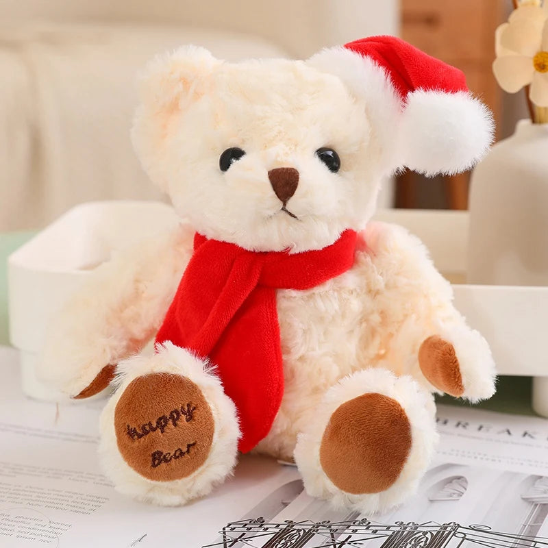 1pc 20cm Christmas Teddy Bear Dressing Up Soft Stuffed Animals Bear Plush Toys Doll For Kids Girlfriends Birthday Elegant Gift