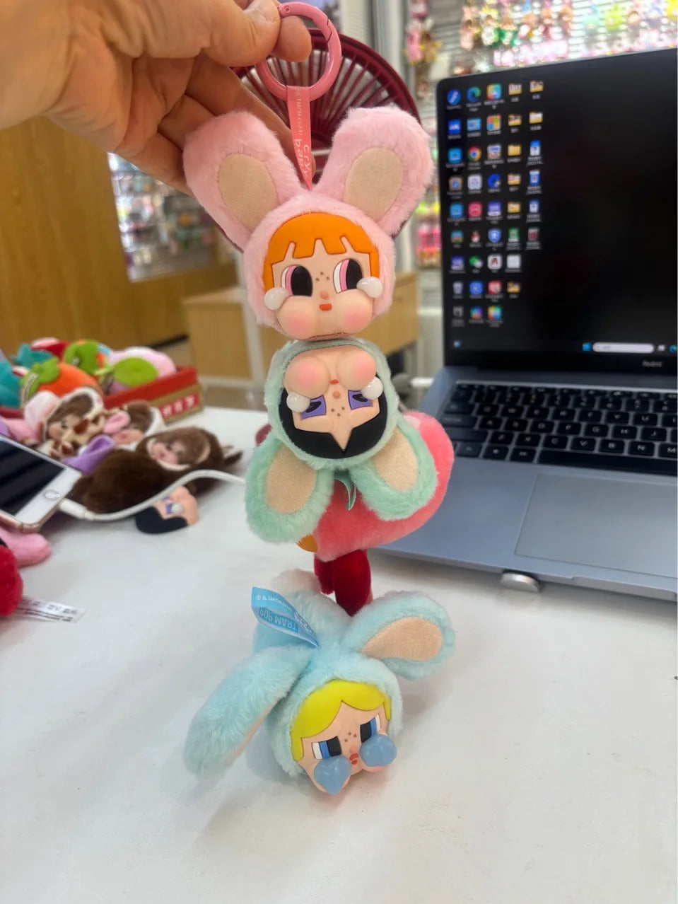 Crybaby Powerpuff Girls Series Vinyl Face Plush Toy Pendant Cartoon Decoration Stuffed Dolls Keychain Trendy Toy Kids Gift