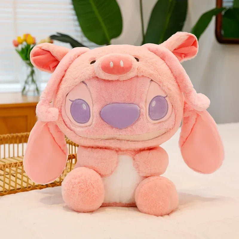 30/45cm Disney Cartoon Stitch Angel Cos Panda Pig Plush Doll Anime Toys Lilo & Stitch Plush Stuffed Toy Children Birthday Gifts