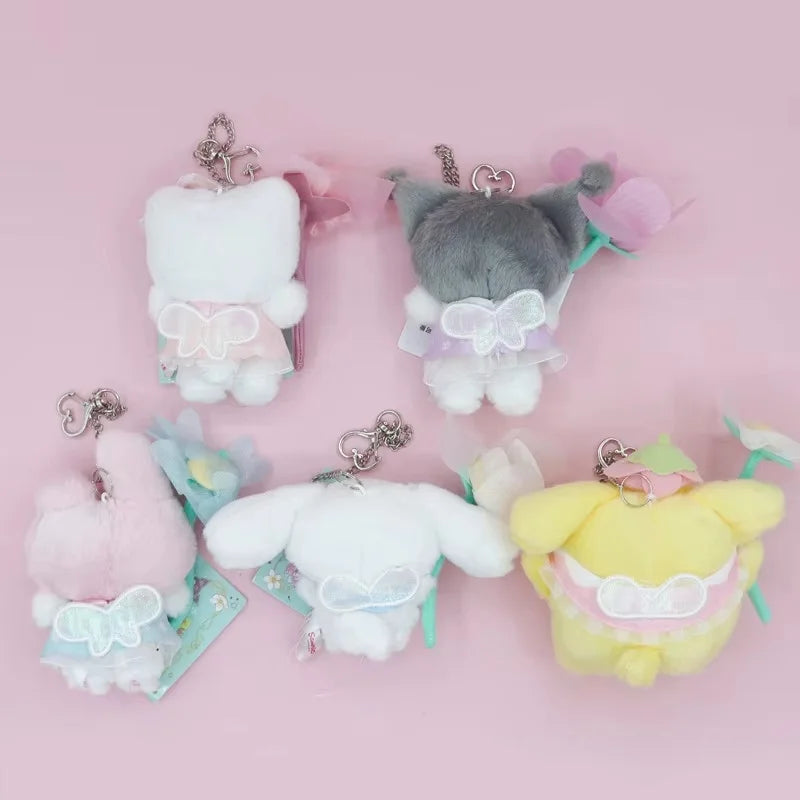 New Selling Hot Sanrio Hellokittys Kuromi My Melody Plush Doll Anime Kawaii Girl Plush Toy Bag Accessories Pendant Gift Keychain