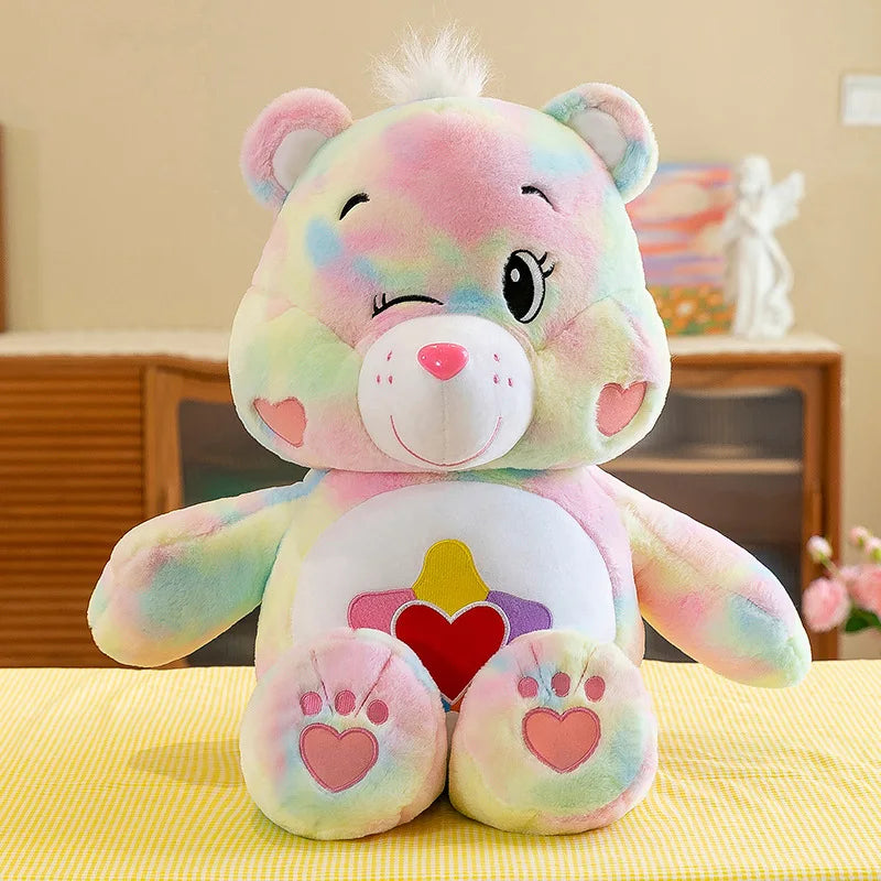 MINISO New Carebears Anime Plush Toys With Rabbit Hat Cute Kawaii Creative Doll Room Decoration Ornament Cartoon Birthday Gift