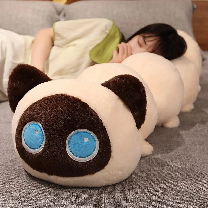 130cm Funny Soft Caterpillar Cat Plush Pillow Sofa Cushion Kawaii Plush Toy Stuffed Cartoon Animal for Girls Lovely Gift