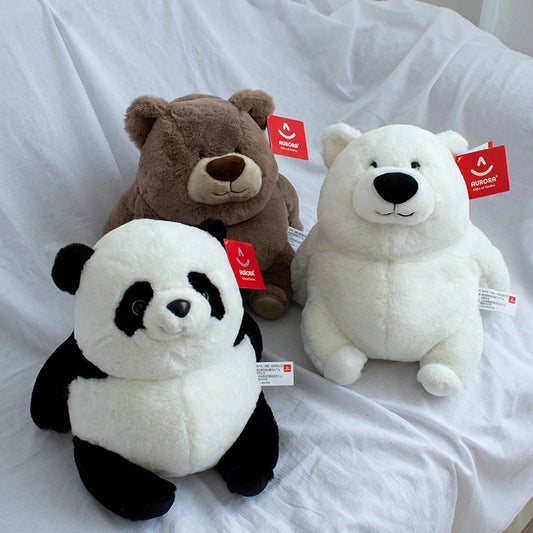 Cute Fat Animals Panda Brown Bear Polar Bear Doll Stuffed Plush Toy For Children Throw Pillow Soft Comfortable Huggable Plushies