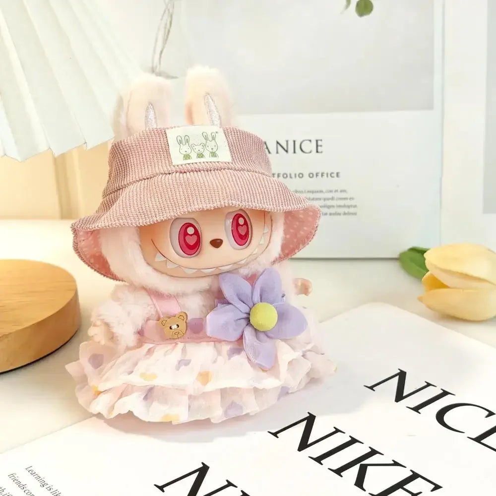 17cm Mini Plush Doll'S Clothes Outfit Accessories For Korea Kpop Exo Labubu V1 V2 Idol baby clothes Wrinkle dress Clothing Gift