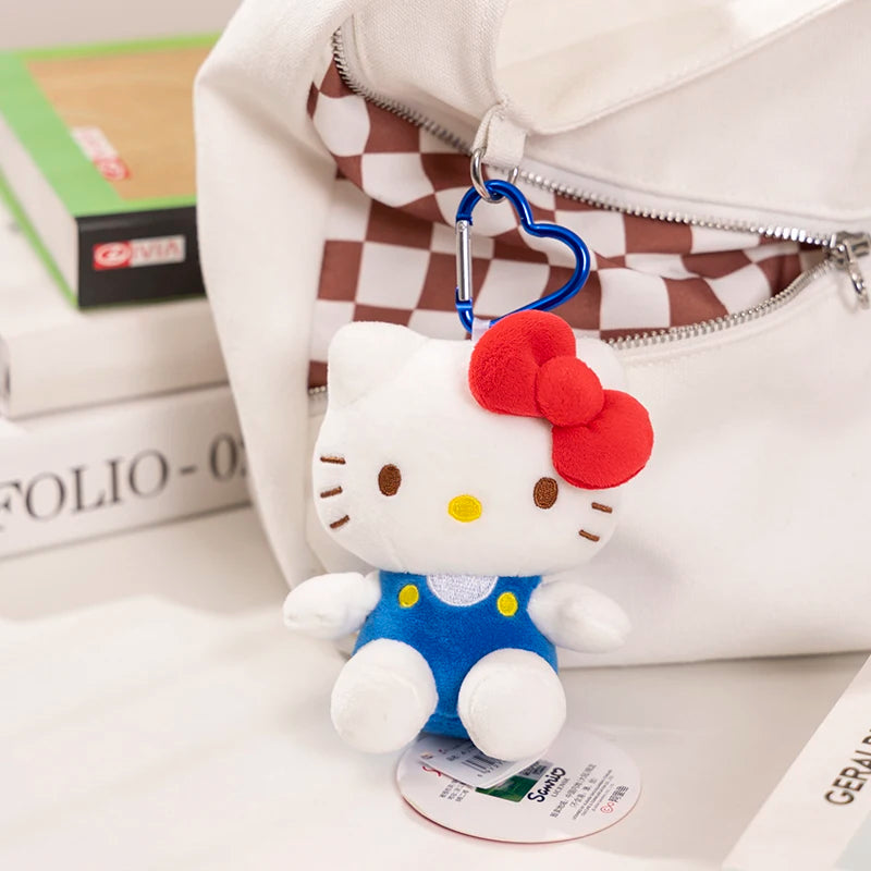 Sanrio Hello Kitty Kuromi Melody Pachacoo Cinnamoroll Stuffed Toys Pendant Cute Plush Toys Keyring Anime Keychain Birthday Gift