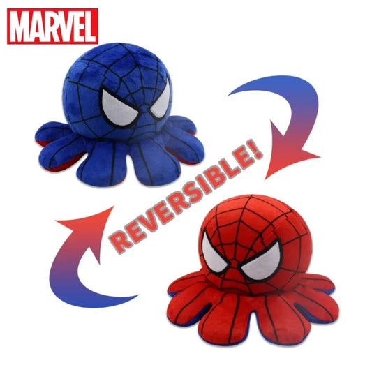 Marvel Plush Doll Avengers Spiderman Iron Man Captain America Hulk Thanos Octopus Plush Cartoon Toy That Can Be Flipped Kid Gif