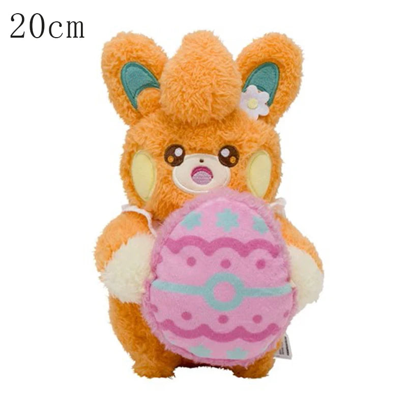 Original Pokemon Plush Easter Series Wreath Pikachu Eevee Scorbunny Sylveon Ponyta Pawmi Plushies Toys Hobbies Kids Xmas Gifts