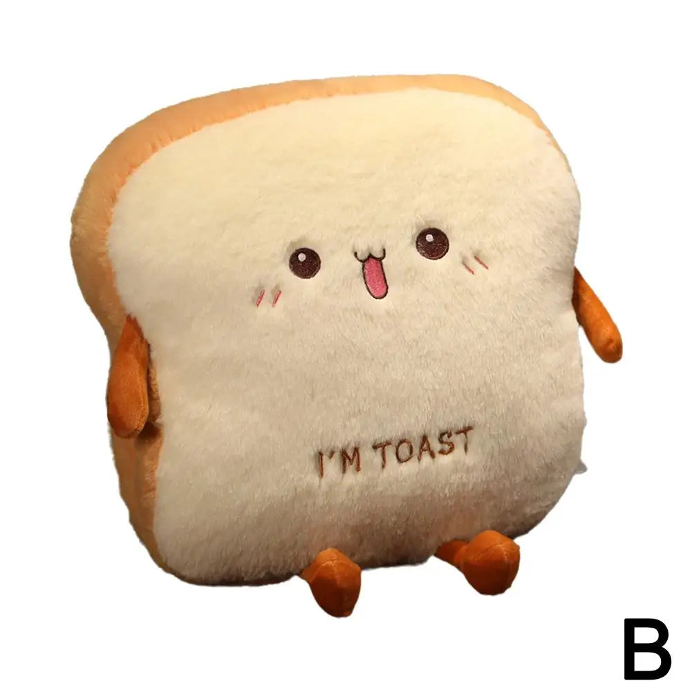 Plush Toast Bread Pillow Cute Simulation Food Hot Dog Soft Doll Hand Warmer Pillow Cushion Home Decor Kids Toys Birthday Gift