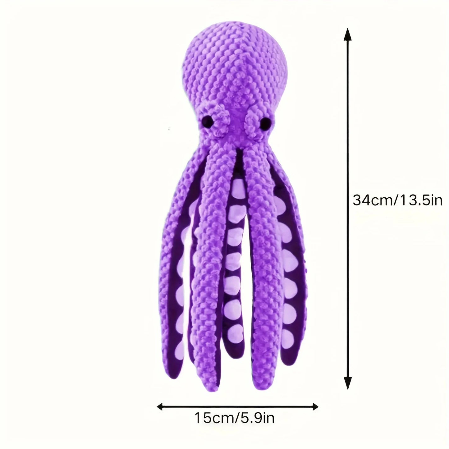 Durable Octopus Plush Dog Toy With Squeaker - Bite-Resistant, Teeth Cleaning Design For Medium Breeds