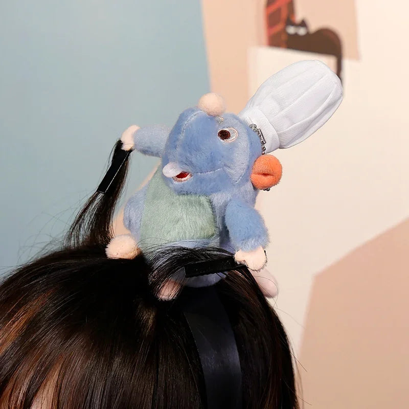 Cartoon Ratatouille Hairband Plush Doll Creative Cute Wide-brimmed Hairbands Hairpin Hot Headdress Girl's Gift