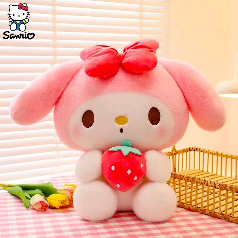 Kawaii Sanrio Plush Toys Dolls Cartoon Kuromi My Melody Strawberry Series Plushies Figure Children Cute Doll Birthday Gifts