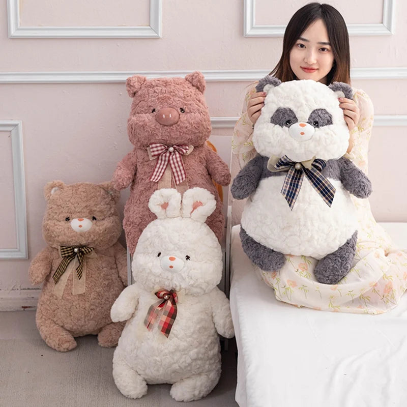 1pc 60cm Cuddly Fat Soft Stuffed Bear&Panda&Pig&Rabbit Toys Pillow Baby Kids Sleep Appease Peluche Elegant Gift For Lover