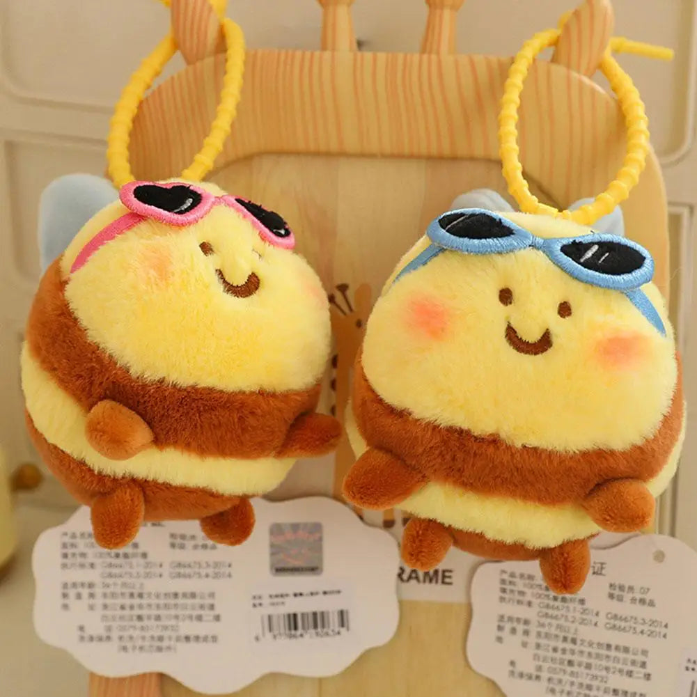 Cartoon Sha Bee Plush Toys Mini Pendant Stuffed Cai Bee Plush Super Soft Honey Jar Plush Doll Birthday Gifts For Kids