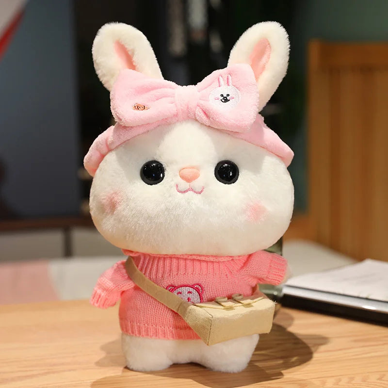 Soft Rabbit Lalafanfan Rabbit Cafe Girl Plush Toy Cute 30cm Kawaii Lalafanfan Doll Wearing Glasses Wearing Clothes Toys Gift