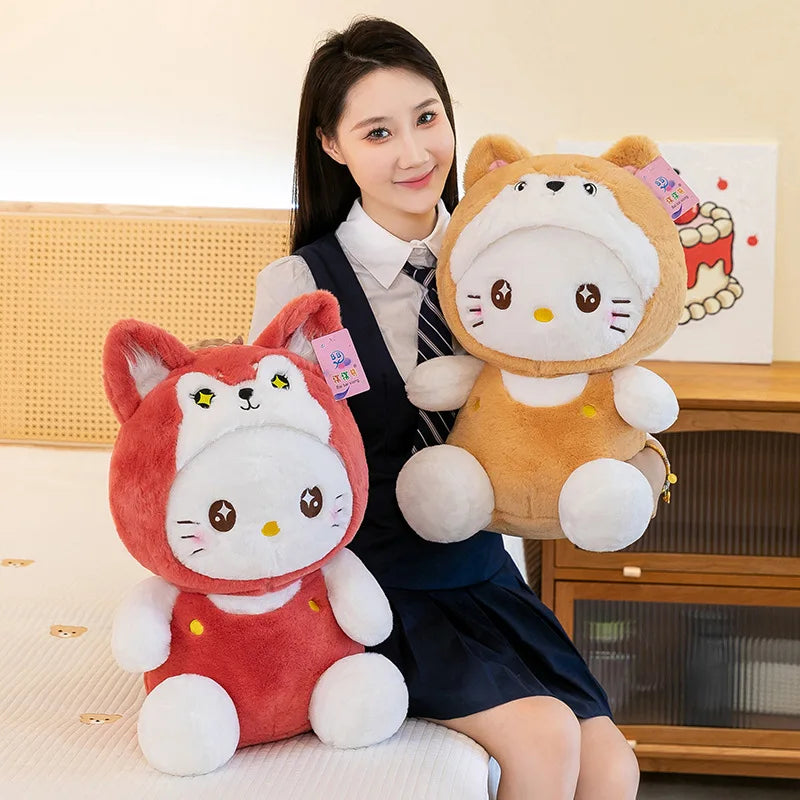 30cm Sanrio New Cute Cartoon KT Cat Plush Toy Dolls Children's Cloth Doll Children's Sleeping Plushies Pillow Birthday Gift Doll