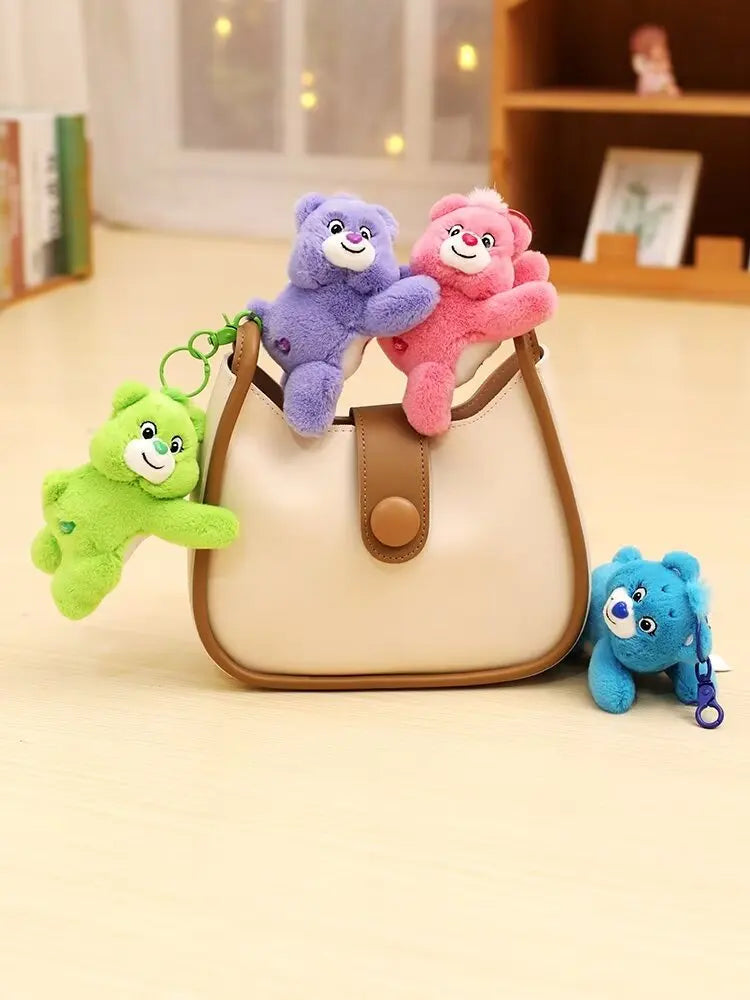 Care Bears Plush Lovely Rainbow Bear Stuffed Pendant Teddy Bear Peluche Keychain Kawaii Backpack Decor Kids Birthday Xmas Gifts