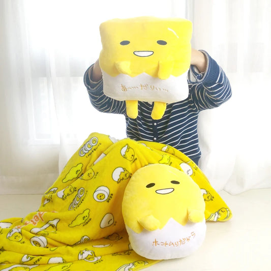 Cute Gudetama Plush Toy Lovely Stuffed Japanese Style Pillow Blanket Warm Hand Pillow Back Cushion Anime Plushies Xmas Gifts