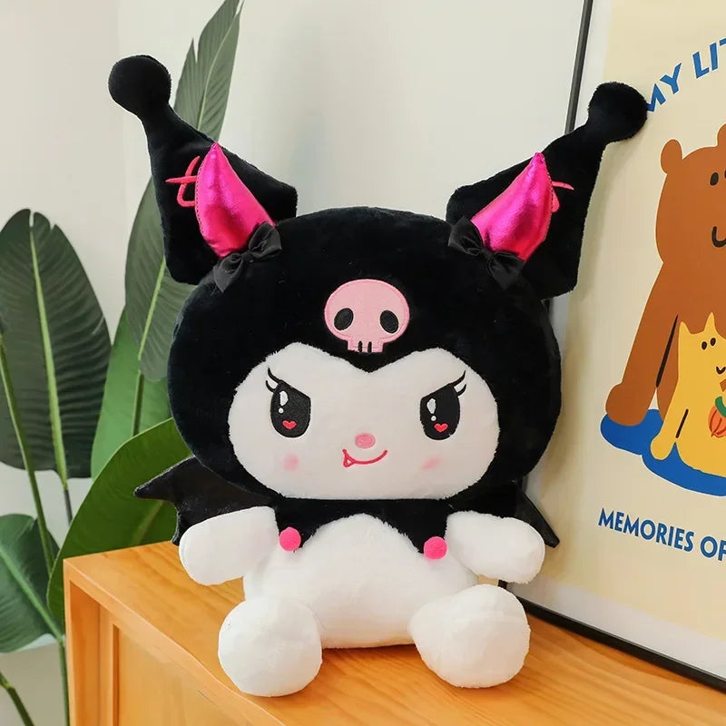 80cm Big Size New Sanrio Demon Kuromi Plush Toy Angel Purple Doll Cartoon Cushion Kawaii Pillow Children's Christmas Gift